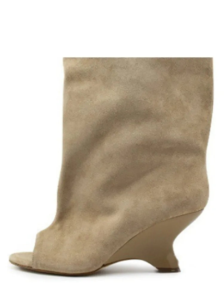 Women’s Knee-High Open Toe Boots 34-44 - 2026 Spring/Summer Chunky High Heel Fashion Boots