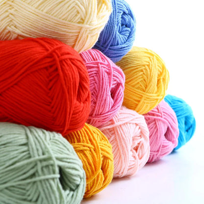 40-50g/Set 4ply Milk Cotton Knitting Yarn – Dyed Lanas for Crochet, Sweaters, Hats & Dolls, Affordable Craft Supplies