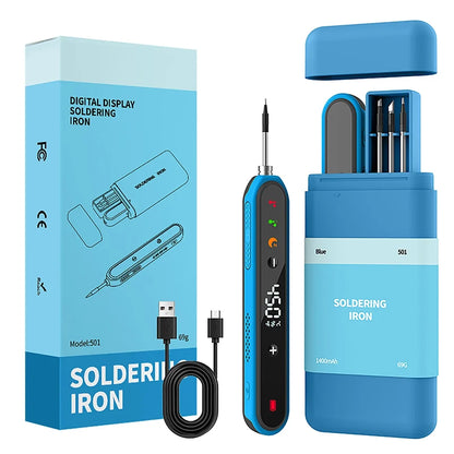 Type-C Digital Soldering Iron Kit - Adjustable Temperature Mini Electric Repair Tool with Fast Heating