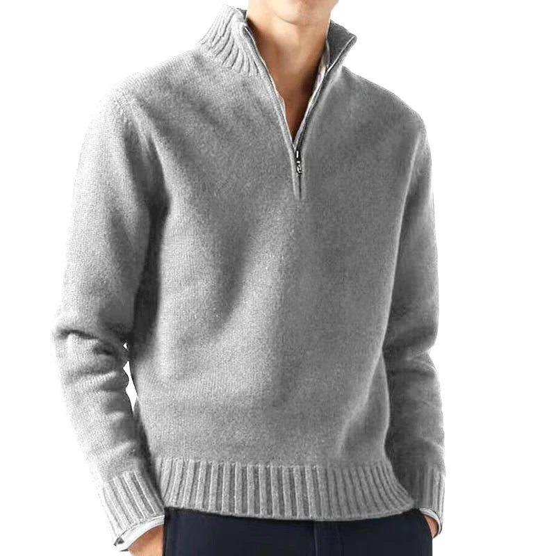 Men's Autumn Turtleneck Sweater - Solid Color Long Sleeve Knit Pullover Casual Warm Daily Coat