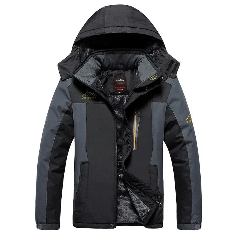 Men’s Winter Parka Jacket - Thick Warm Waterproof Hooded Fleece Coat, Plus Size up to 9XL