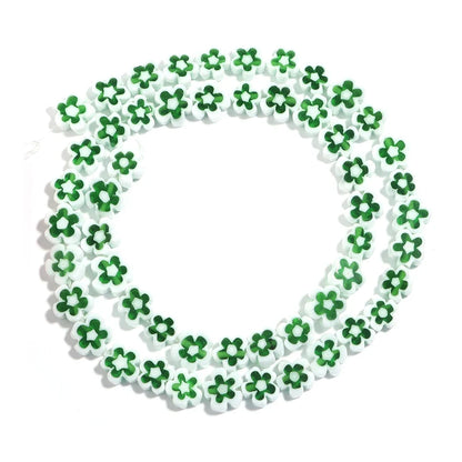 Colorful Lampwork Flower Beads - Thousand Flower Flat Plum Blossom Loose Beads for DIY Bracelet & Jewelry Crafts