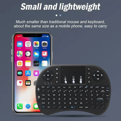 MRSVI I8 Mini Wireless Keyboard - 2.4G Air Mouse Remote with Touchpad for Android TV Box, PC & Smart TV