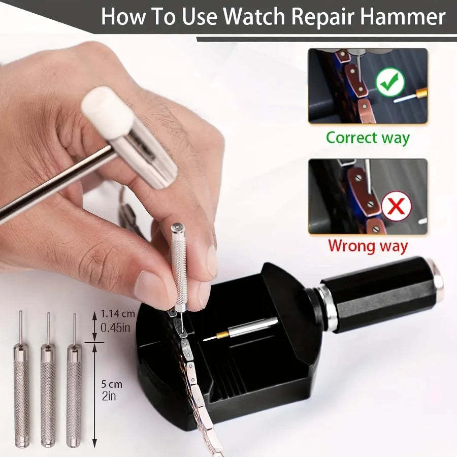 Watch Link Removal Tool Kit - Watch Band Pin Remover & Strap Adjustment Repair Tool Set