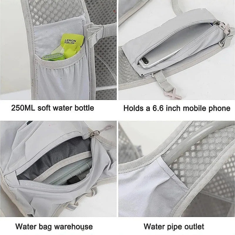 Lightweight Running Hydration Vest Backpack – Marathon Hiking Cycling Chest Pack with Phone Pocket