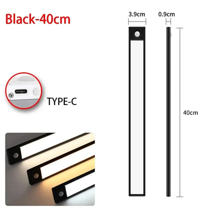 LED Motion Sensor Night Light - Wireless USB Rechargeable Under Cabinet Light for Kitchen, Bedroom & Wardrobe