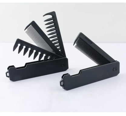 2-in-1 Pocket Folding Comb – Wide Tooth & Beard Comb for Hair Styling and Barber Use