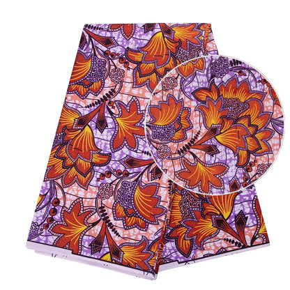 Nigerian Golden Super Ankara Fabric - Glitter Wax Batik Print for Sewing & Crafts