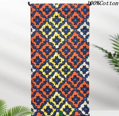 African Ankara Wax Print Fabric - 100% Cotton Batik Material for Sewing & Wholesale 6 Yards