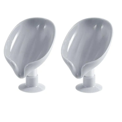 2PCS Creative Soap Box Holder - Punch-Free Suction Cup Draining Soap Rack for Bathroom Storage and Organization
