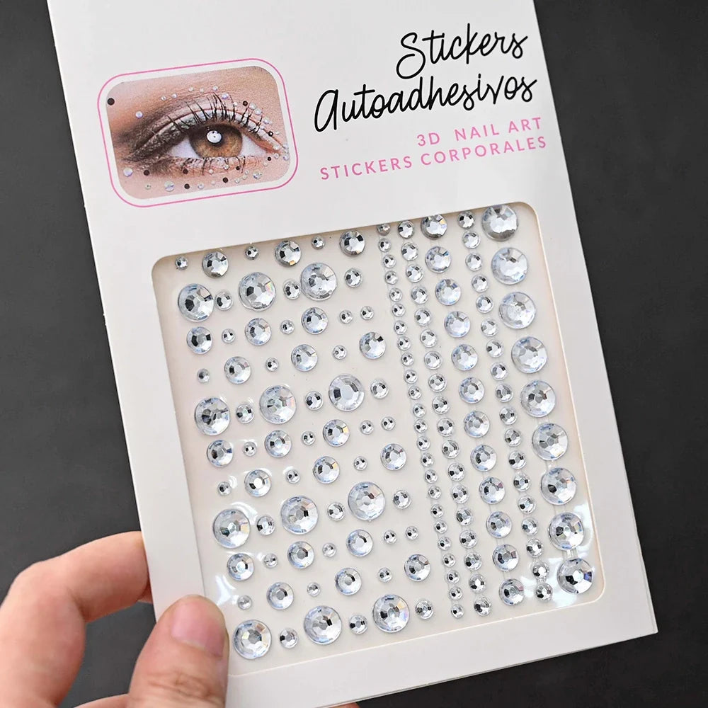 5D Face Diamond Gem Stickers - Colorful Rhinestone Body Makeup Tattoo for Festival, Nail Art & DIY Bling Style