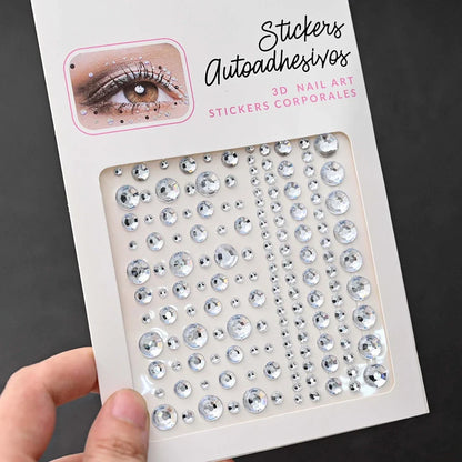 5D Face Diamond Gem Stickers - Colorful Rhinestone Body Makeup Tattoo for Festival, Nail Art & DIY Bling Style