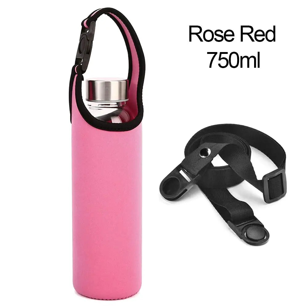 Insulated Water Bottle Carrier Bag - Adjustable Shoulder Strap Neoprene Bottle Cover Pouch for 550ml 750ml 1000ml 1500ml Bottles