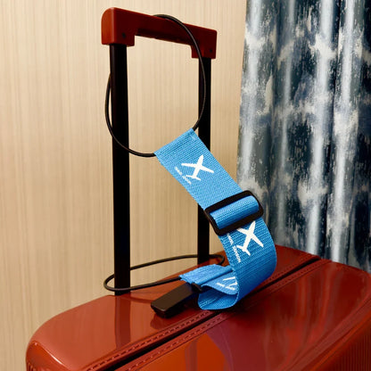 Aircraft Print Luggage Strap - Durable Nylon Suitcase Securing Belt