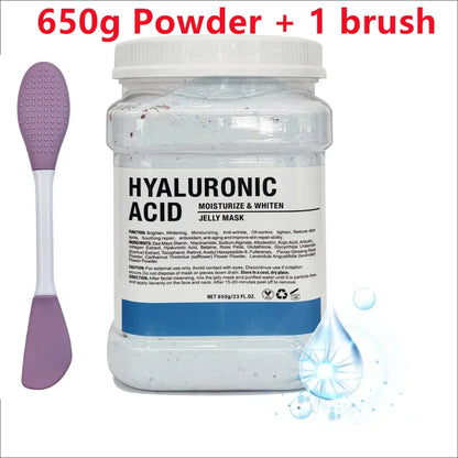 650g Chamomile & Hyaluronic Acid Facial Mask Powder – Moisturizing Rose Jelly Skin Care Mask with Silicone Brush for Elasticity Boost