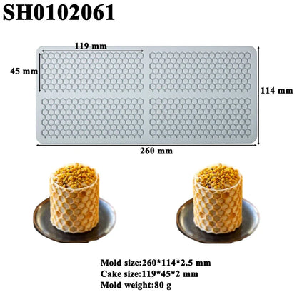 Hollow Chocolate Chips Silicone Baking Mold — Leaf & Honeycomb Design Sugarcraft Lace Mat for Dessert Decoration