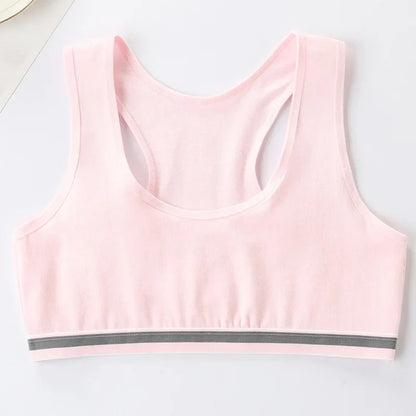 4Pcs Girls Cotton Training Bra Set - Wireless Puberty Underwear Vest Camisole for Kids & Teenage Girls