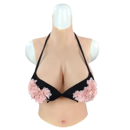 Silicone Breast Forms - Realistic Half-Body Breastplate with C/D/G/H Cup Options