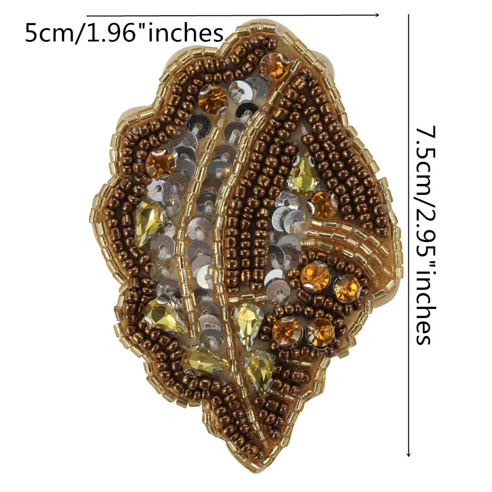 3D Handmade Ocean Animal Patches - Beaded Seahorse Crab Starfish DIY Sewing Accessories & Craft Ornaments