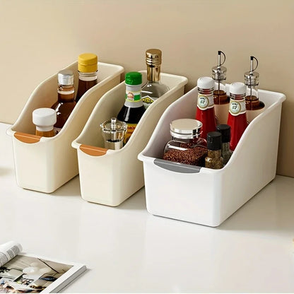 Curved Plastic Storage Bins Set - Multipurpose Home Organizer Boxes for Household Essentials