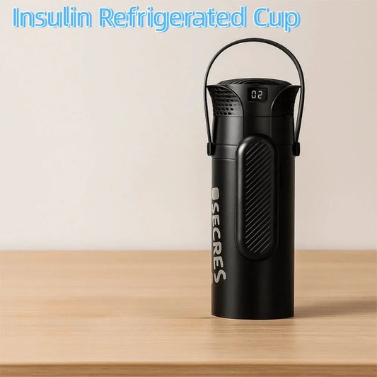 Rechargeable Insulin Refrigerated Cup - Portable Medicine Cooler with LCD Digital Display