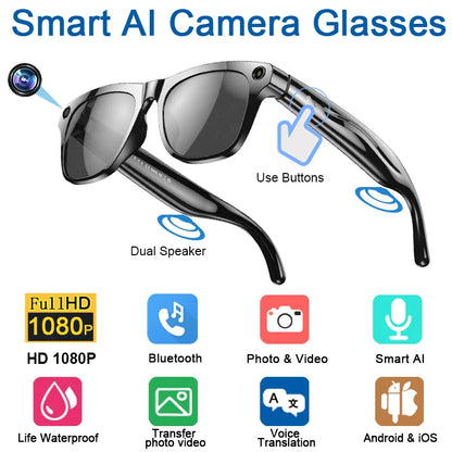 Xiaomi 1080P HD AI Smart Glasses — 100MP Camera, Bluetooth Call, Voice Assistant, 260mAh Battery, Smart Control