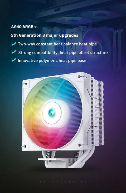 DEEPCOOL AG400 ARGB Air Cooler — 4 Heat Pipe CPU Cooler with PWM for Intel LGA1700/1200/115X & AMD AM4/AM5
