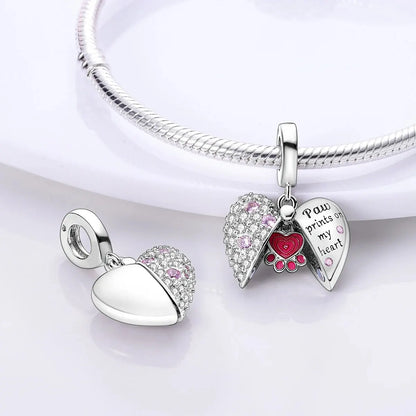 MULA Silver-Plated Sunflower & Four-Leaf Clover Dangle Charms - DIY 3MM Snake Chain Bracelet