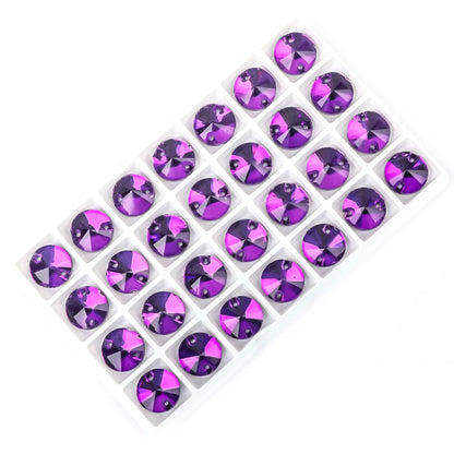 Crystal Rhinestone Flatback Beads - AB Round Shell Gems for DIY Crafts, Clothing & Wedding Decoration