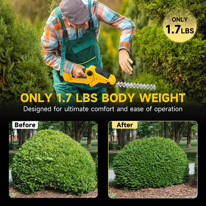 2-in-1 Cordless Hedge Trimmer & Grass Shears for DeWalt 20V Battery – Handheld Electric Garden Tool (Battery Not Included)