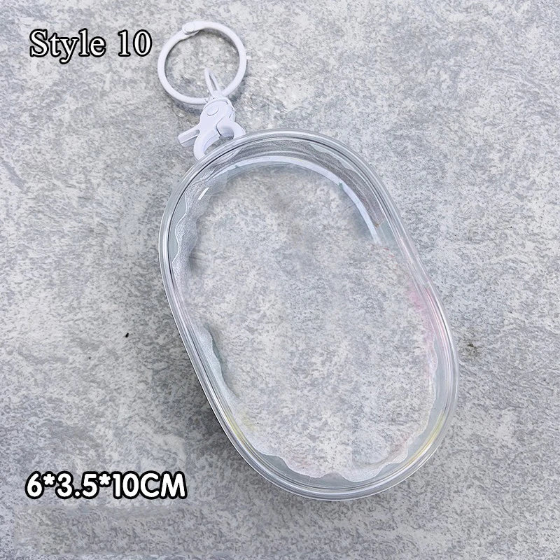 Transparent Jewelry Organizer Box – Plastic Storage Pouch with Keychain, Dustproof Case, Cute Doll Bag for Accessories