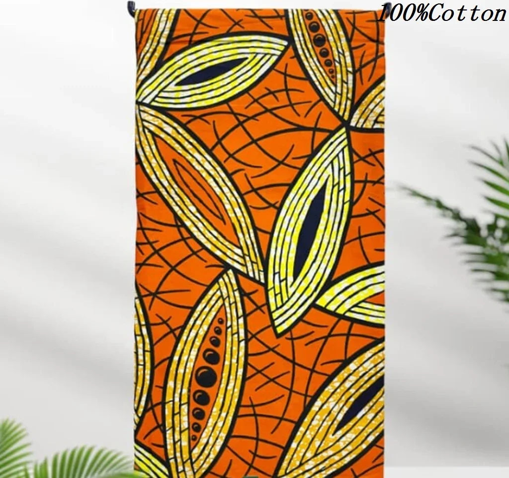 African Ankara Wax Print Fabric - 100% Cotton Batik Material for Sewing & Wholesale 6 Yards