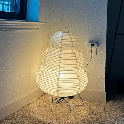 Japanese Style LED Rice Paper Desk Lamp – Tricolor Dimming Home Art Decoration for Living Room, Hotel, Bedroom & Bedside Night Light