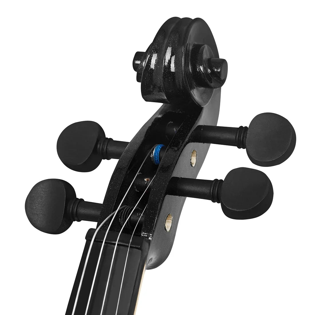 4/4 Full Size Violin - Solid Wood Black Acoustic Violin Set with Case, Bow, Rosin, Tuner, Strings & Shoulder Rest for Beginners