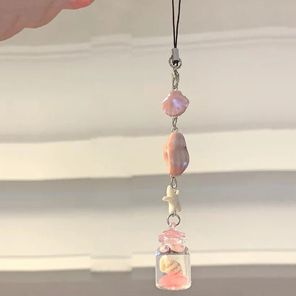 Transparent Wind Chime Keychain – Cute Kawaii Pendant for Mobile, Bag, and Home Decoration