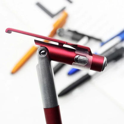 4-in-1 Multifunction Ballpoint Pen — LED Light, Foldable Phone Holder, Night Reading, Writing Pencil for Office, School, and Students