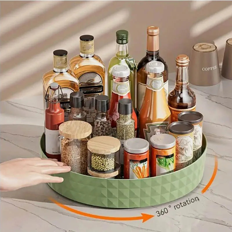 Rotating Spice Rack Organizer - Space-Saving Kitchen & Cosmetics Storage for Apartments and Dorms