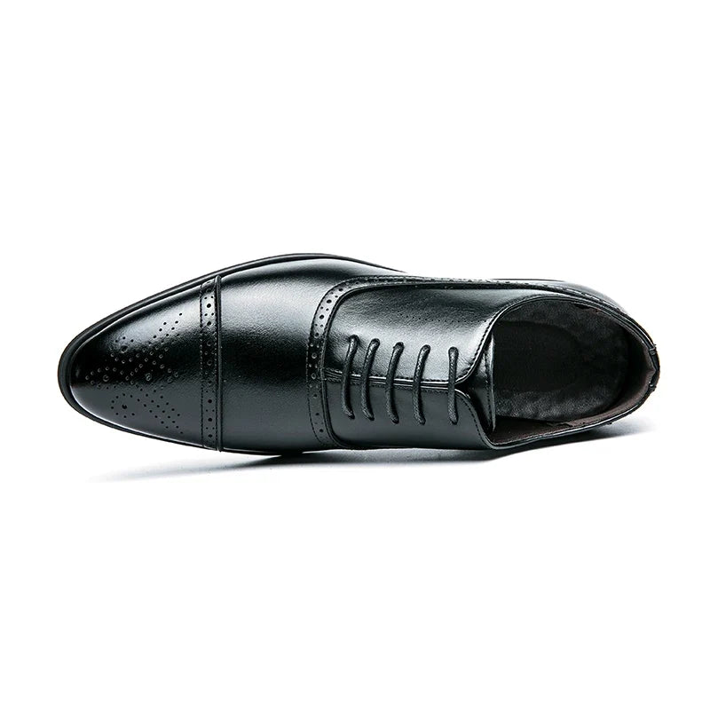 Men’s Red Sole Oxford Brogue Shoes - Retro Carved Lace-Up Business & Party Dress Shoes