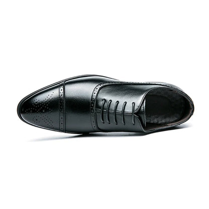 Men’s Red Sole Oxford Brogue Shoes - Retro Carved Lace-Up Business & Party Dress Shoes