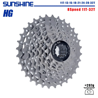SUNSHINE Bicycle Cassette 8-12 Speed Freewheel - 32T to 52T Sprocket for Shimano/SRAM HG Flywheel
