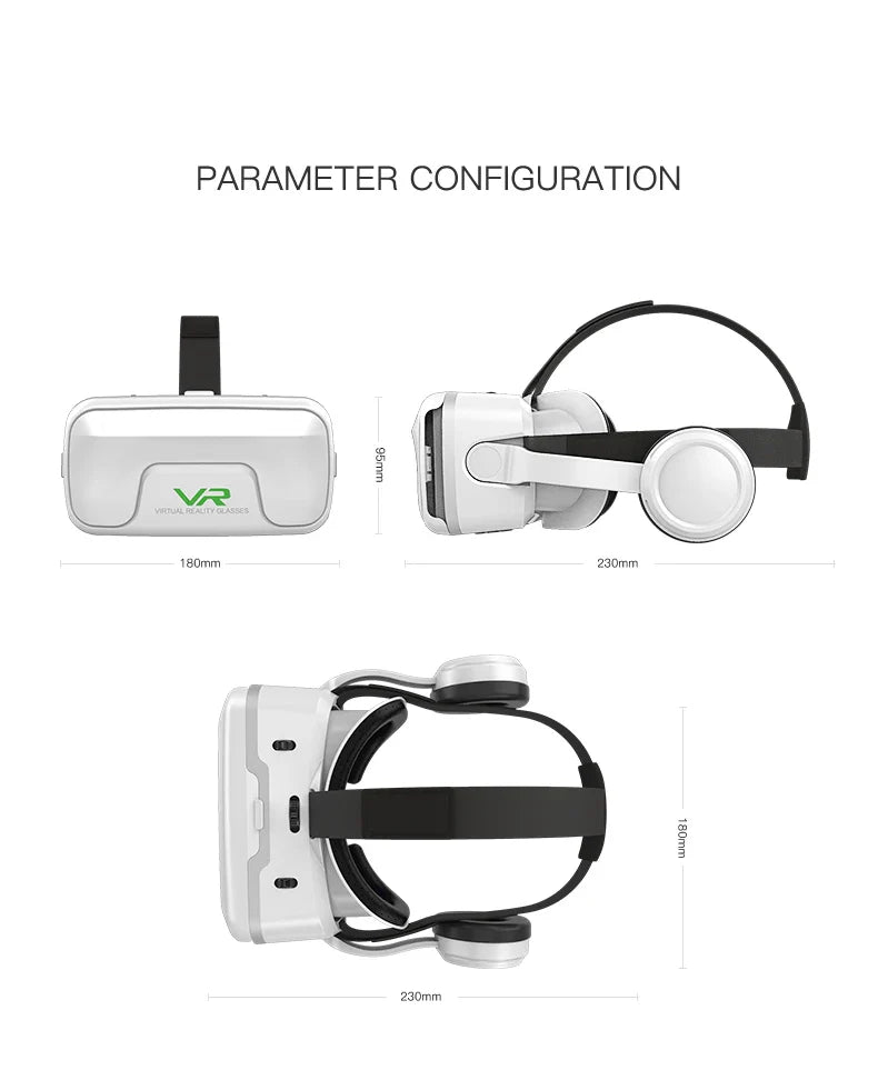 Shinecon 3D VR Headset – Virtual Reality Glasses with Helmet Lenses for Smartphones