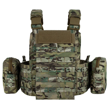 YAKEDA 6094 Tactical Vest – Lightweight Quick Release Combat Plate Carrier, 1000D Nylon Molle Hunting Vest in Black