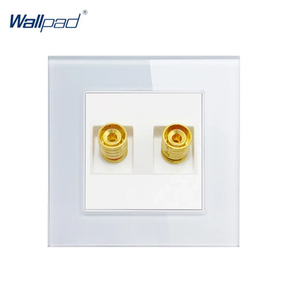 4 Pin Audio Wall Socket Panel - Luxury Crystal Glass Audio Video Sound Outlet 110V-250V