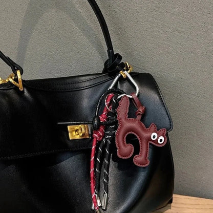 Leather Dachshund Bag Pendant - Creative Dog Keychain & Car Keyring Charm Gift