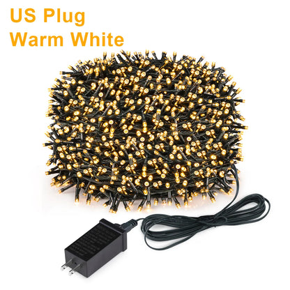 2025 LED Christmas & New Year Fairy String Lights — White/Warm/RGB Waterproof Party & Wedding Decoration