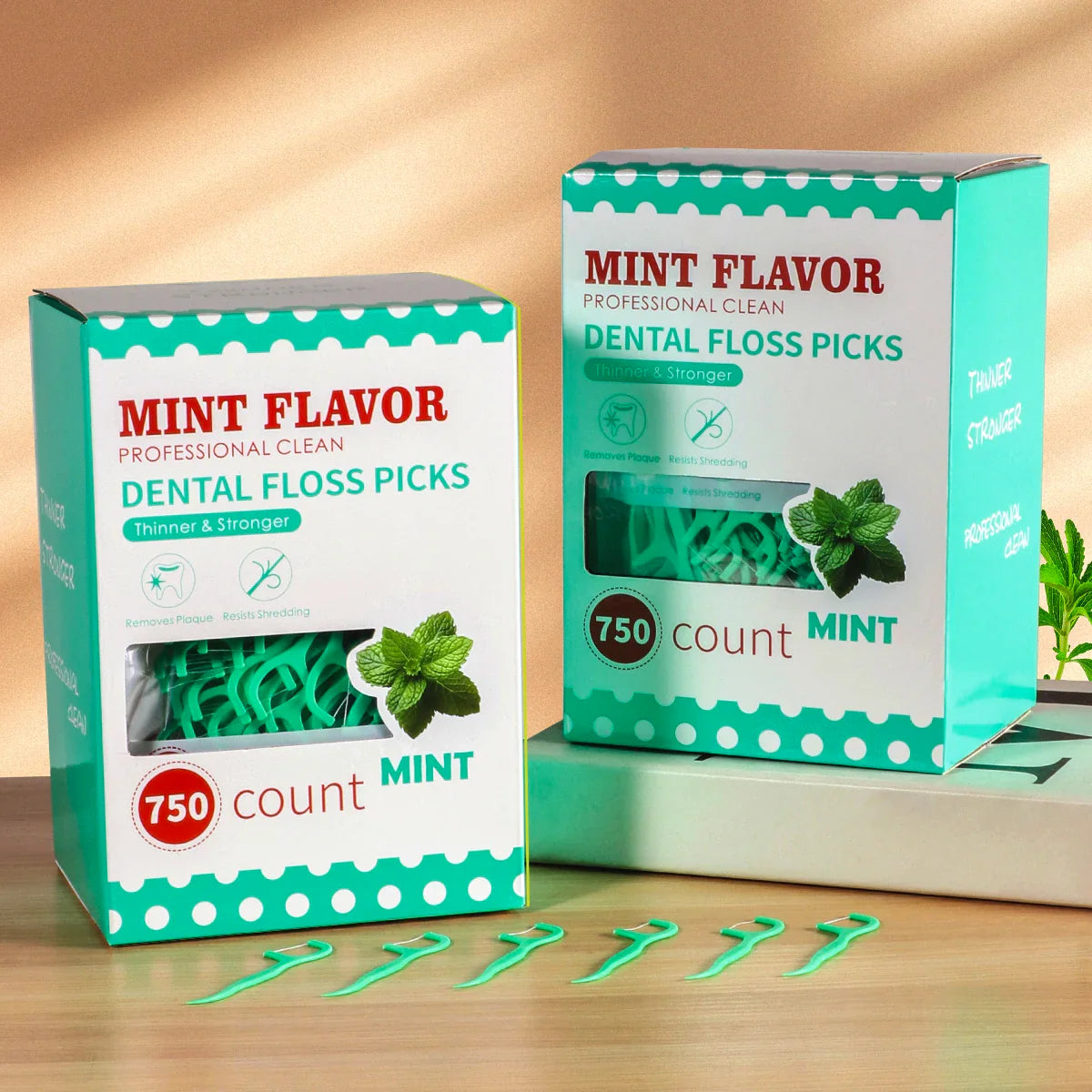 Mint Dental Floss Sticks - Portable Disposable Oral Care for Deep & Interdental Cleaning