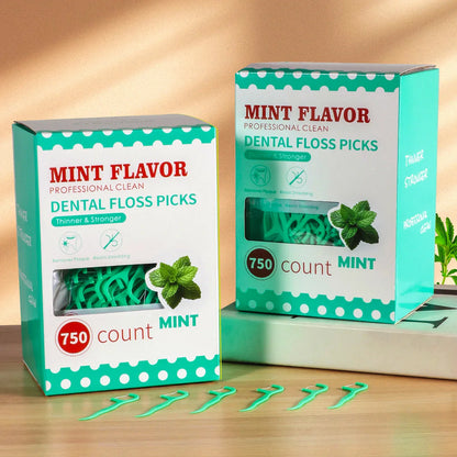 Mint Dental Floss Sticks - Portable Disposable Oral Care for Deep & Interdental Cleaning