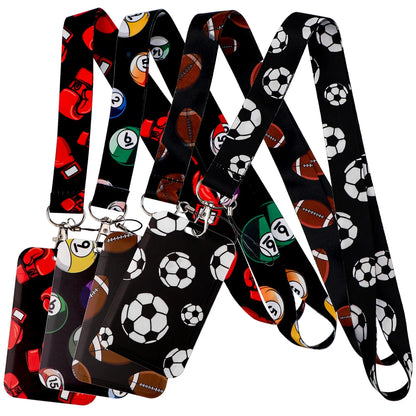 Soccer Ball Lanyard Credential Holder — Key, ID, USB Badge Neck Strap | Gym & Phone Accessories Gift