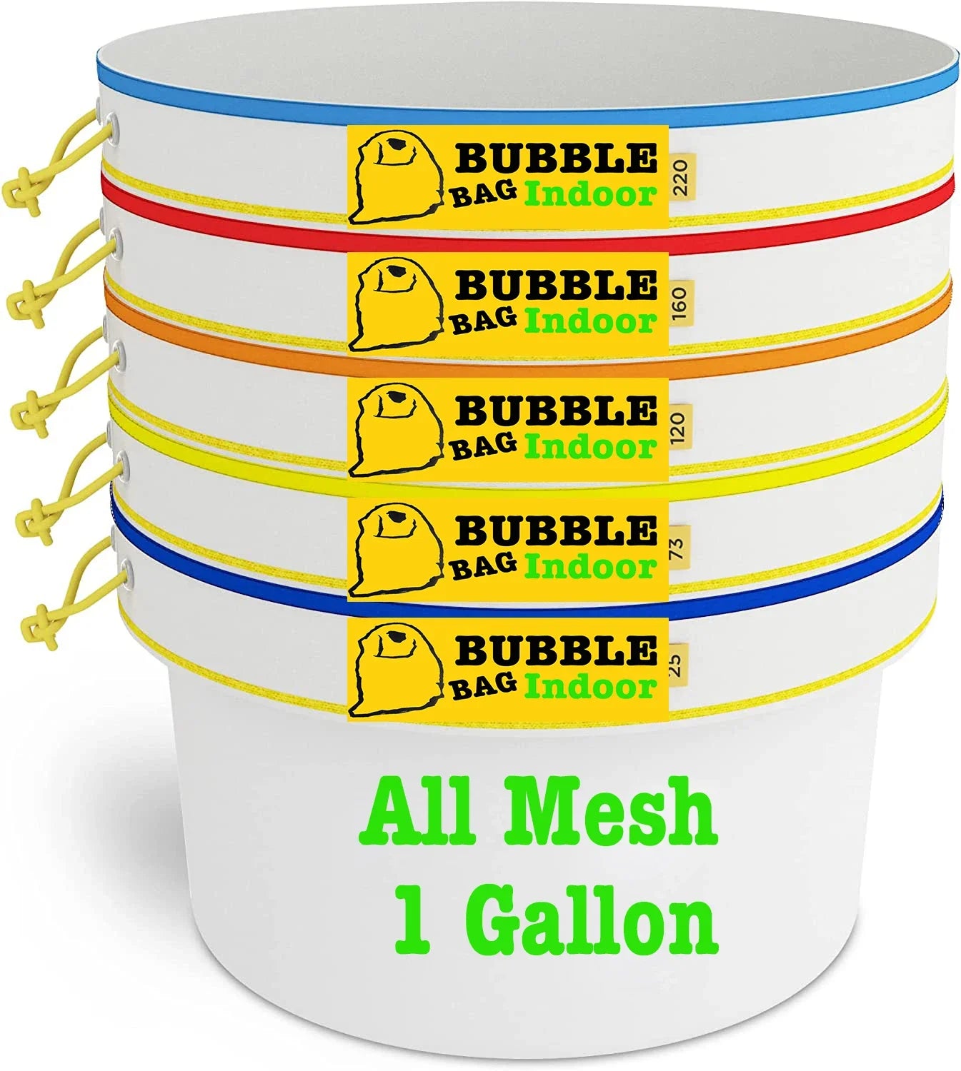 1 Gallon Mesh Bubble Bags Kit | 5PCS Herbal Ice Extractor Hash Essence & Herbal Extraction Grow Filters