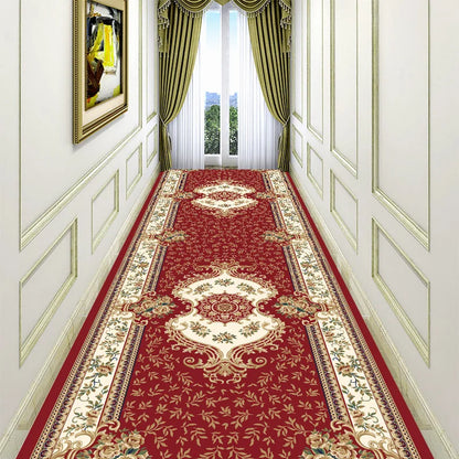Luxury Chinese Classical Corridor Rug – Crystal Velvet Soundproof Washable Carpet for Villa, Hotel & Living Room